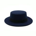 Wholesale  Flat Top Fedora Hat,  Ladies Felt Wide Brim Unisex Fedora Hats - Image 7