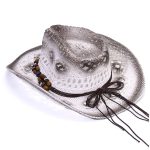 2025 Men's Paper Straw Texas Cowboy Hat USA American Western Straw Hat Shapable Brim Sombreros US Flag Straw Cowboy Hat - Image 3
