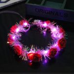 LU-1522 Light up Glowing Garland Wedding Party Headband Christmas Neon Hair Wreath Decoration Led Flower Crown Garlands - Image 7