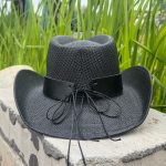 Bigfans High Quality Fashionable City Walk Men Paper Straw Cowboy Hat Wide Brim Rhinestone Band Wide Brim Sombreros for Cowgirl - Image 5