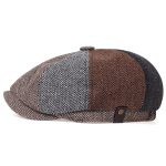 Unisex Newsboy Ivy Caps Fall Winter Retro Tweed Flat Top Fashion - Image 3